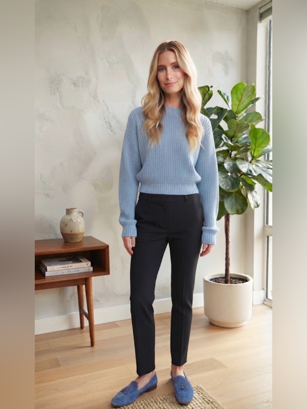 Zara Straight Leg Pants in Black Size S